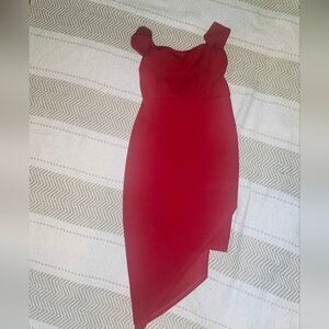 Guess Burgundy Asymmetrical Dress